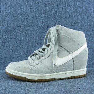 Nike Dunk Sky High Pale Women Sneaker Shoes Gray Suede Lace Up‎ Size 7.5 Medium